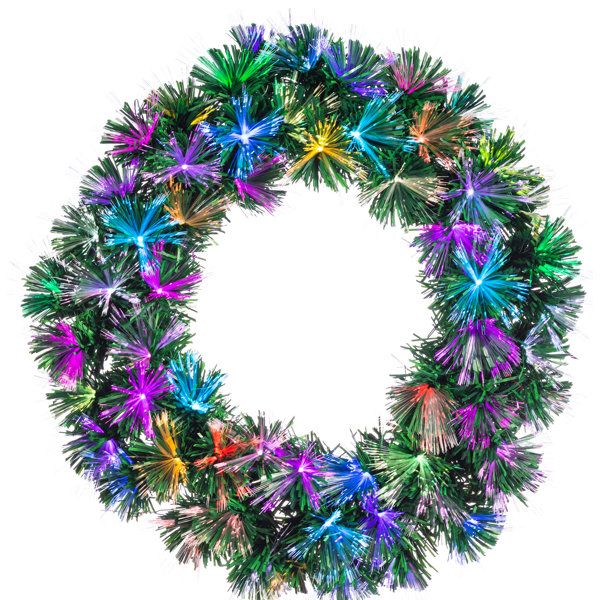The Holiday Aisle® Faux Lighted Fir 24'' Wreath & Reviews Wayfair